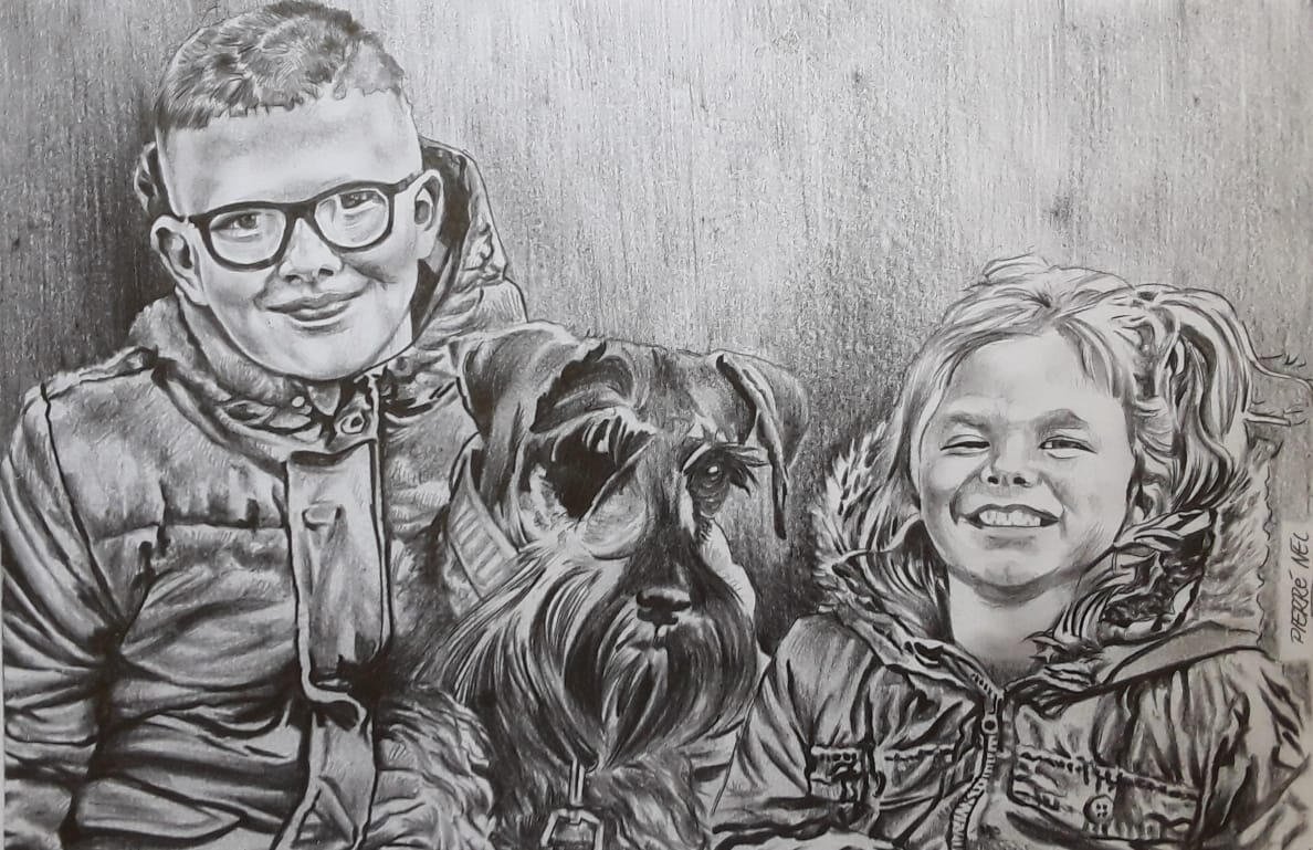 Children and pet for Chané by Pierre Nel