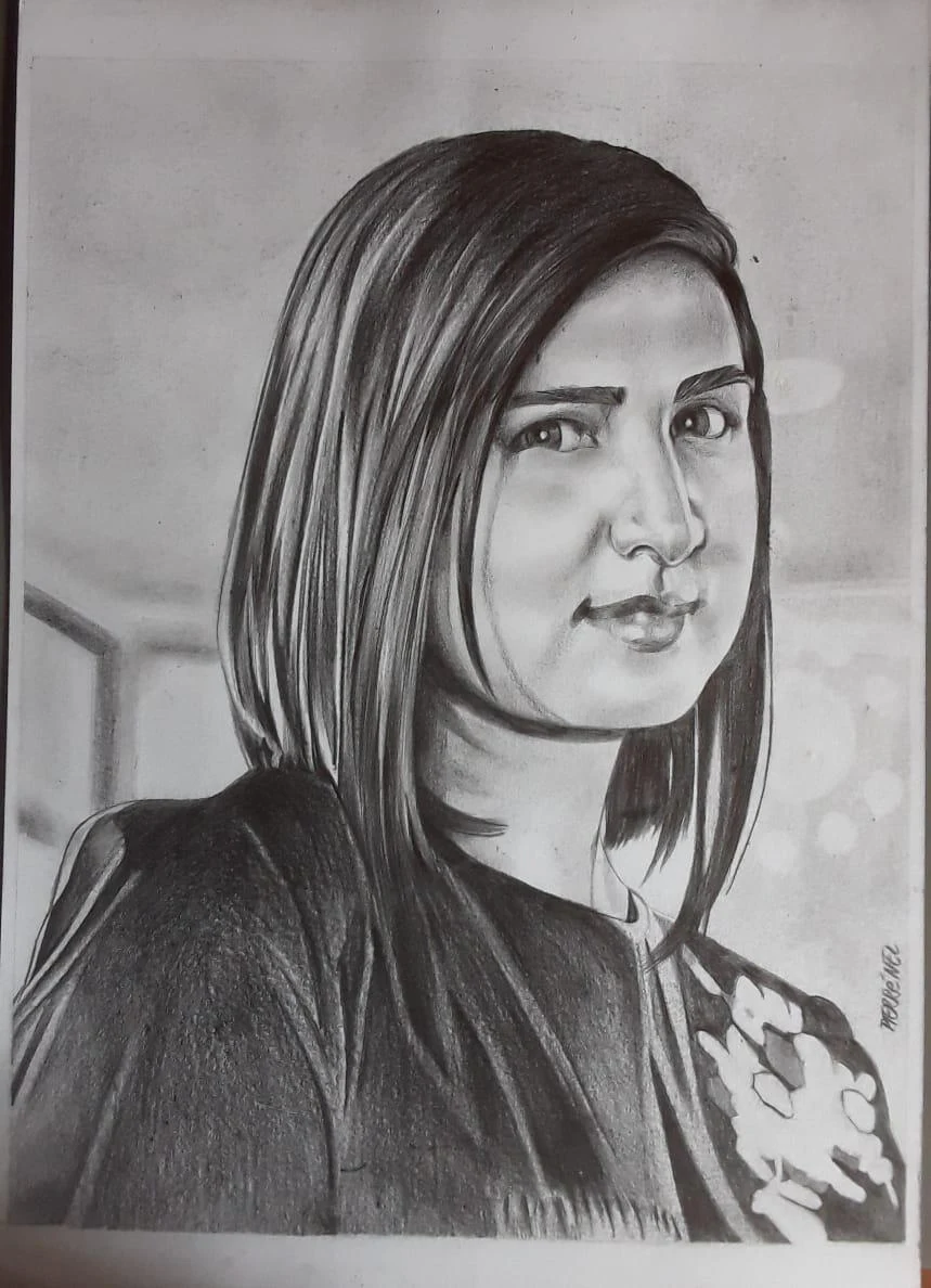 A portrait in pencil — original artwork by Pierre Nel